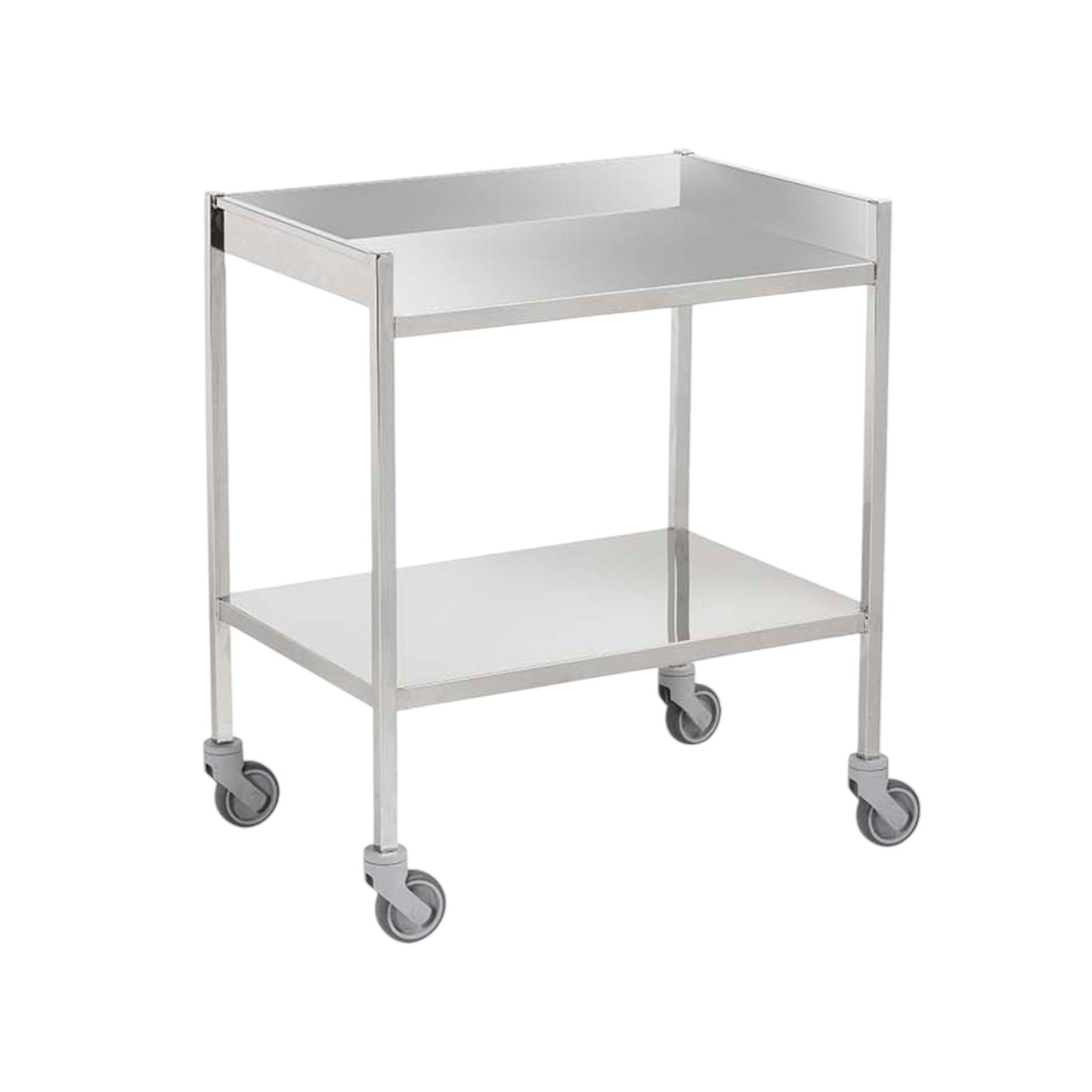 Tables à instruments inox dosseret 3 côtés - 2 plateaux