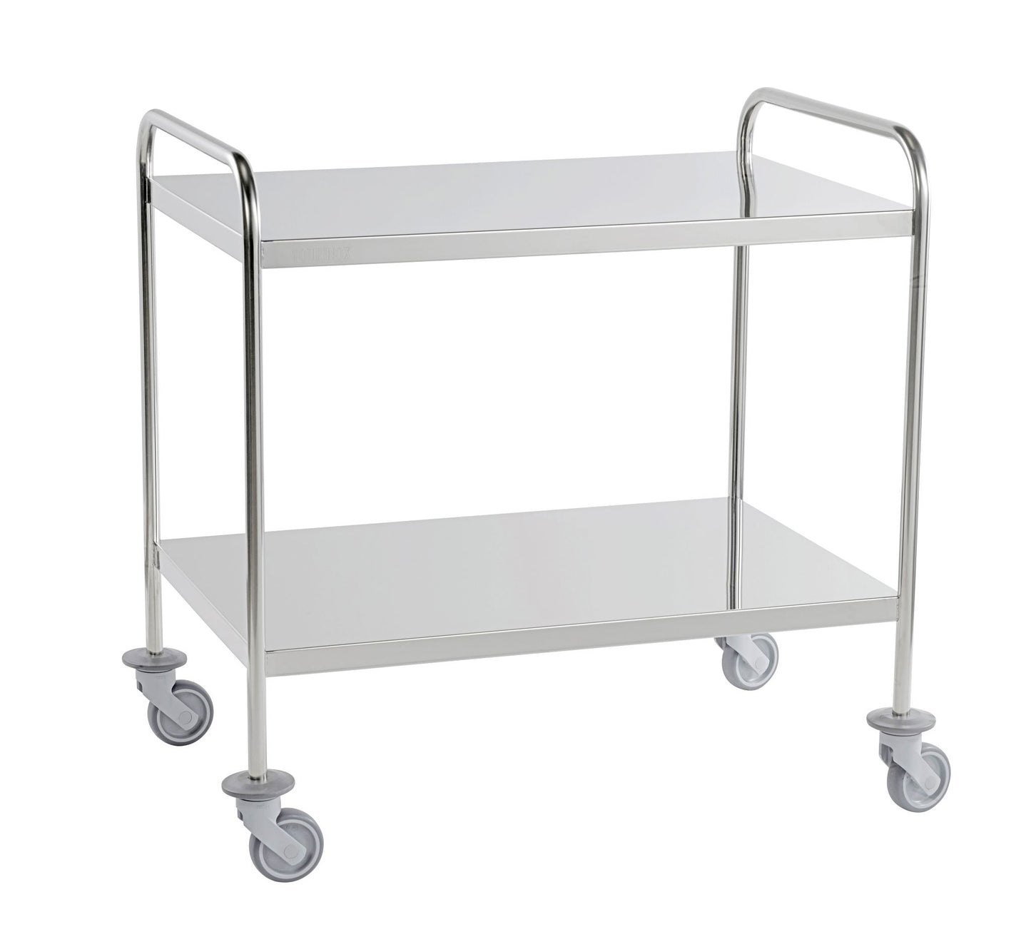 Guéridons inox 2 plateaux bords tombés