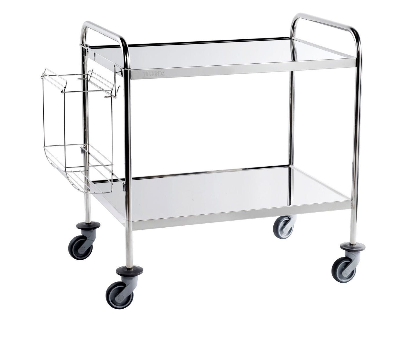 Guéridons inox 2 plateaux bords relevés