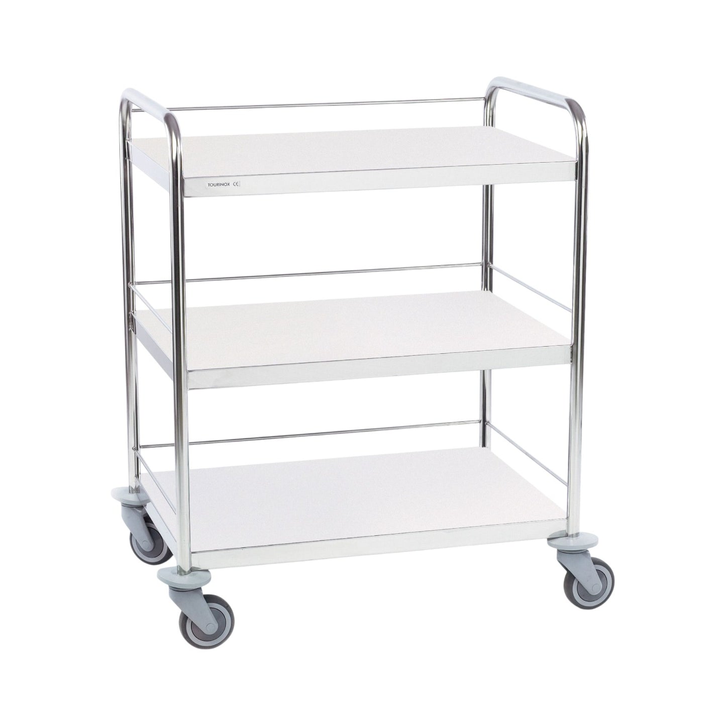 Guéridons inox 3 plateaux bords tombés