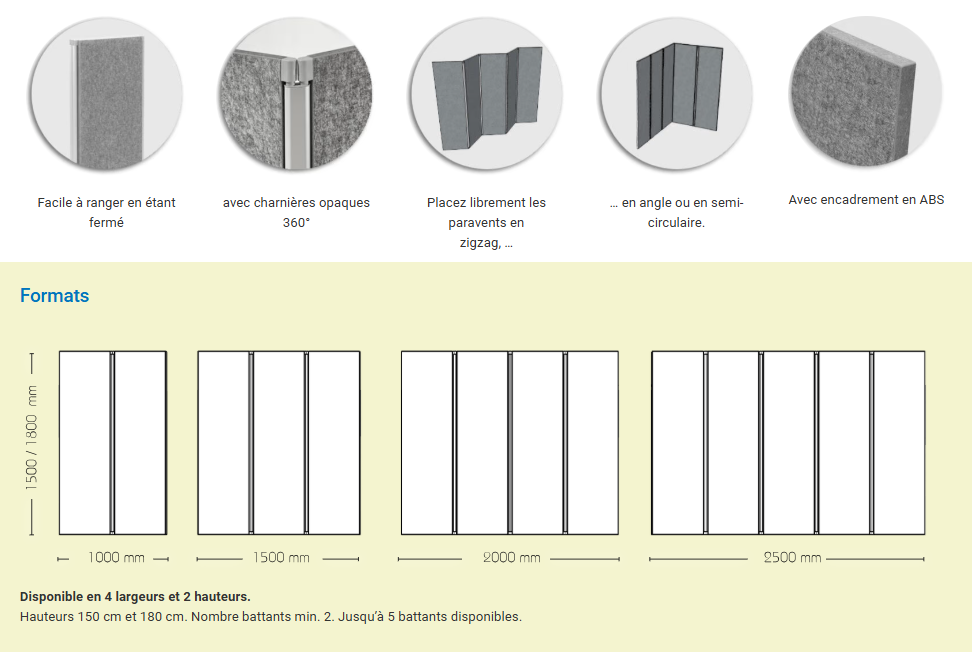 Paravents acoustiques H1800 - DIVI Smart