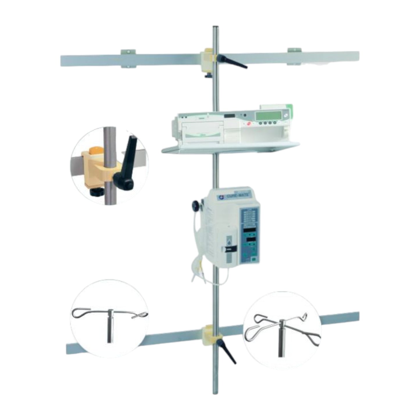 barre de support pour pousse seringue, pour matériel médical