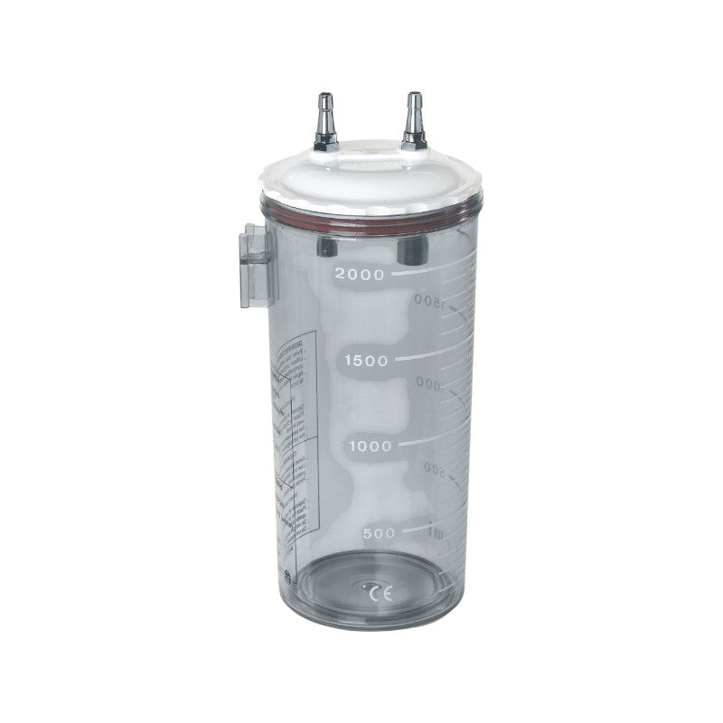 Bocal de recueil 2 L avec patte de support moulée et couvercle plastique à pression