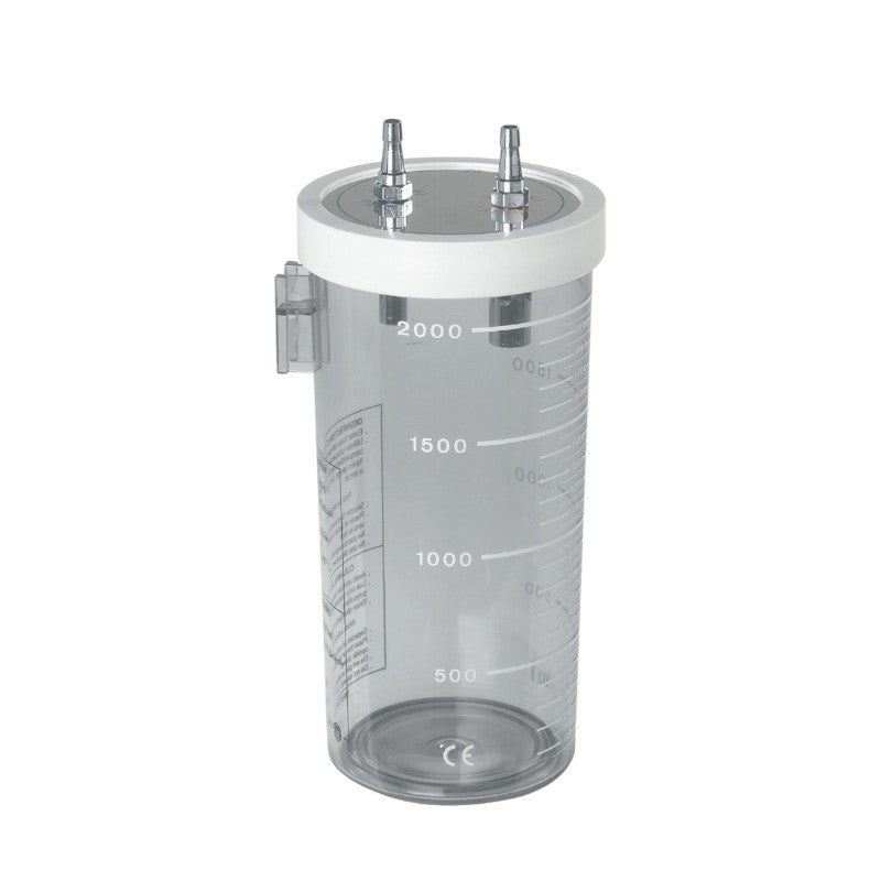 Bocal de recueil 2 L avec patte de support moulée et couvercle à pression avec anneau en silicone
