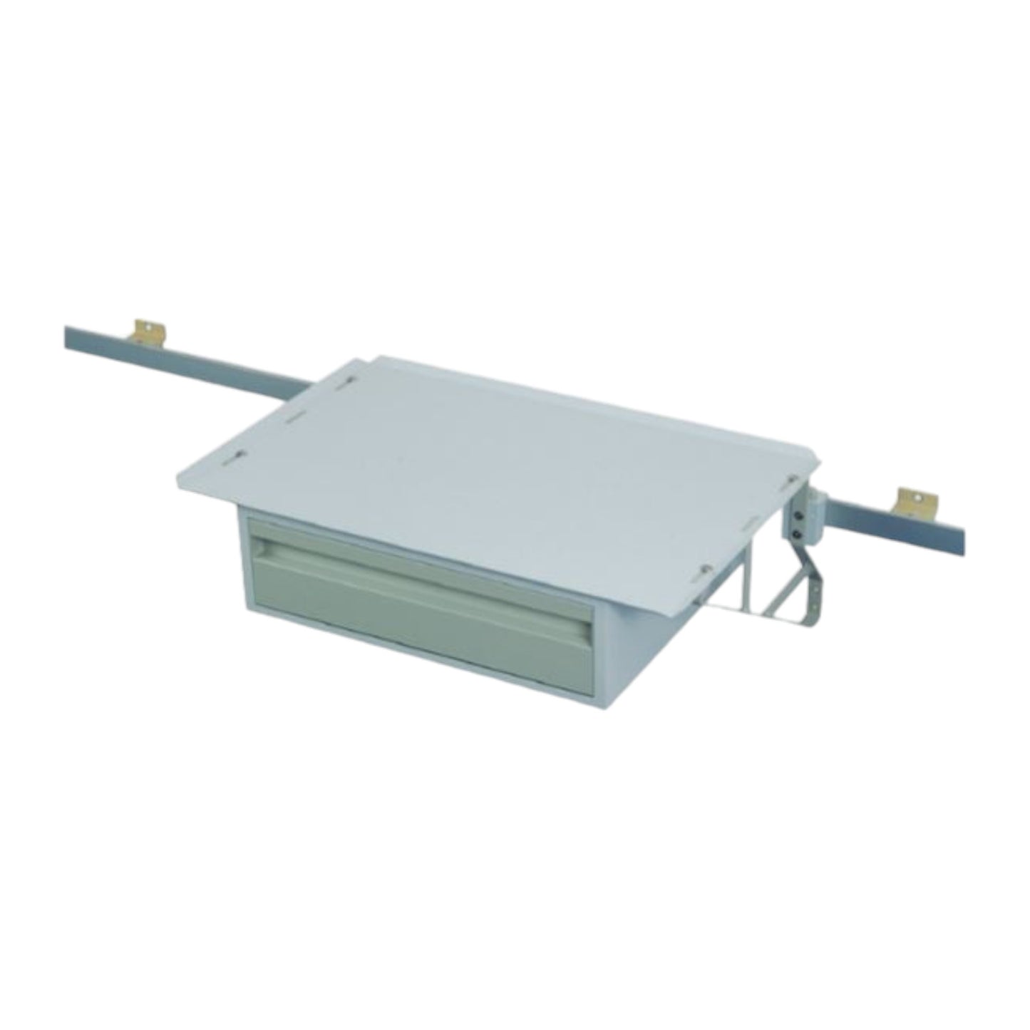 console à tiroirs avec fixation au rail