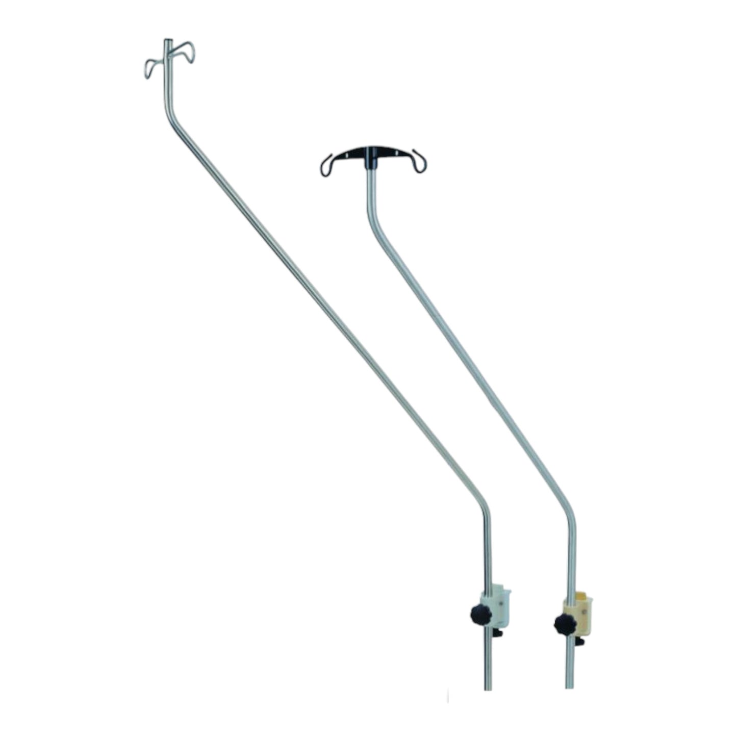 tige porte sérum en acier rilsanisé, double courbure