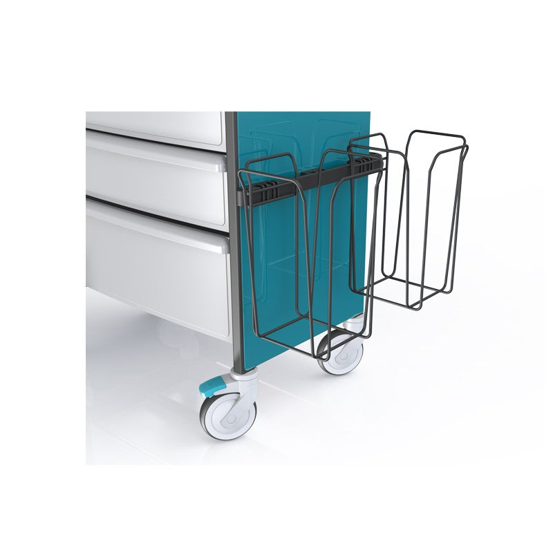 Poubelle filaire tri sélectif pour chariot médical